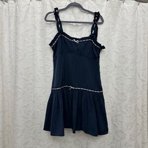 ASOS Design Navy Smocked Top